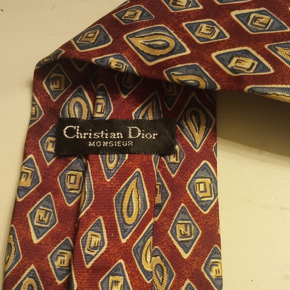 Christian Dior men's geometric print tie - Picture 5 of 5